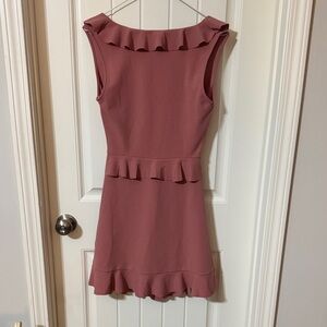 Elegant Mauve Ruffle Mini Dress